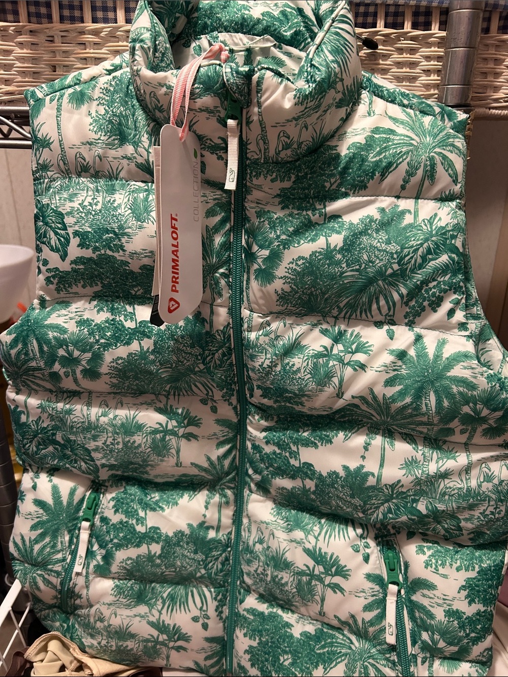 VINEYARD VINES Vest Girls Youth Medium Green Meadow Full Zip Outdoor Active NWT